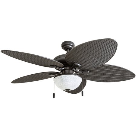 HONEYWELL CEILING FANS Inland Breeze, 52 in. Indoor/Outdoor Ceiling Fan with Light, Bronze 50510-40
